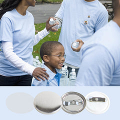 VEVOR 500 Sets 1 25mm Pin Back Button Parts, DIY Round Button Badge Parts, Set Includes Metal Top, Plastic/Metal