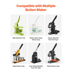 VEVOR Button Maker Supplies 50 Sets 2.28 in / 58 mm Magnet Button Parts, with Magnetic and Bottle Opener Backs, Metal