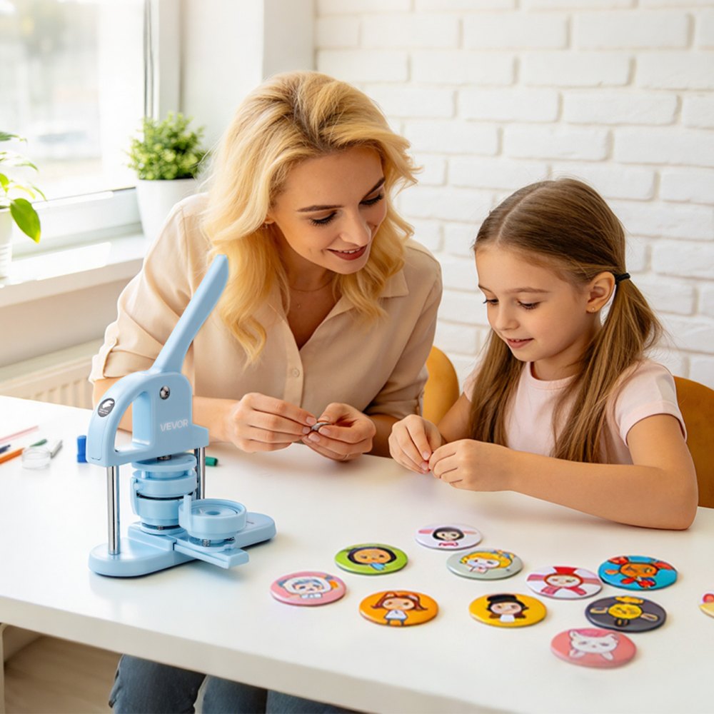 VEVOR Button Maker Supplies 50 Sets 2.28 in / 58 mm Magnet Button Parts, with Magnetic and Bottle Opener Backs, Metal