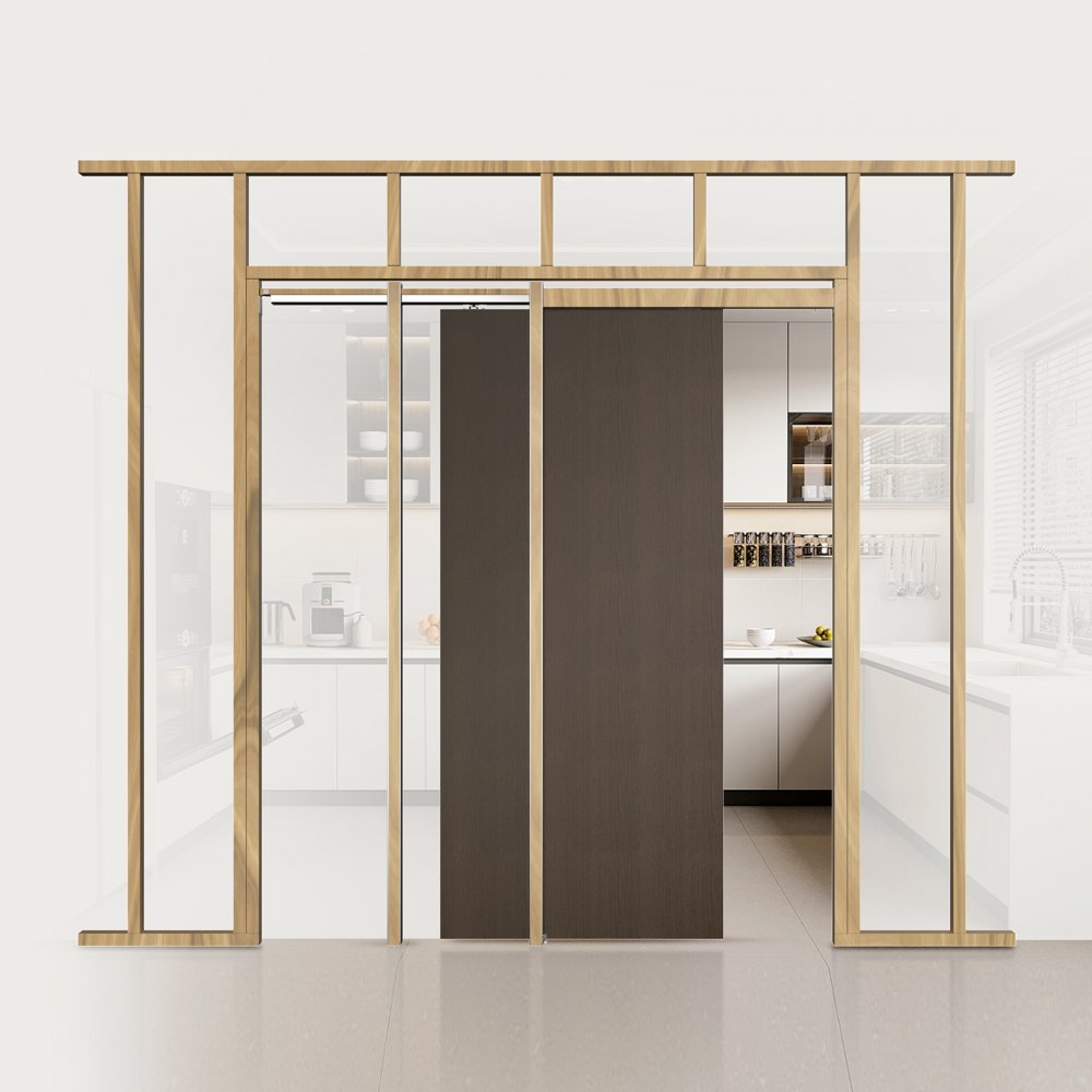 VEVOR Pocket Door Frame Kit, for 24-30 in Wide 80 in High Door, Pocket Door Kit with Two-Way Soft Close Mechanism