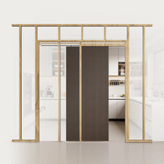 VEVOR Pocket Door Frame Kit, for 24-30 in Wide 80 in High Door, Pocket Door Kit with Two-Way Soft Close Mechanism