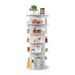 VEVOR 5 Tiers Rotating Shoe Rack Tower, 360° Spinning Shoe Rack, Revolving Storage Round Carousel Display, Freestanding
