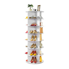 VEVOR 7 Tiers Rotating Shoe Rack Tower, 360° Spinning Shoe Rack, Revolving Storage Round Carousel Display, Freestanding
