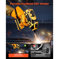 VEVOR Portable Handheld Welding Machine, 20-120A Portable ARC Welder with 5-Level Current Adjustment & IGBT Inverter