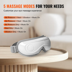 VEVOR Eye Massager with Heat, Heated Eye Massage Mask with 5 Modes and Bluetooth Music, 180° Foldable Eye Care Massager