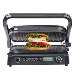 VEVOR 7 IN 1 Commercial Electric Griddle, 14.4" 1800W Indoor Countertop Grill, Stainless Steel Restaurant Teppanyaki