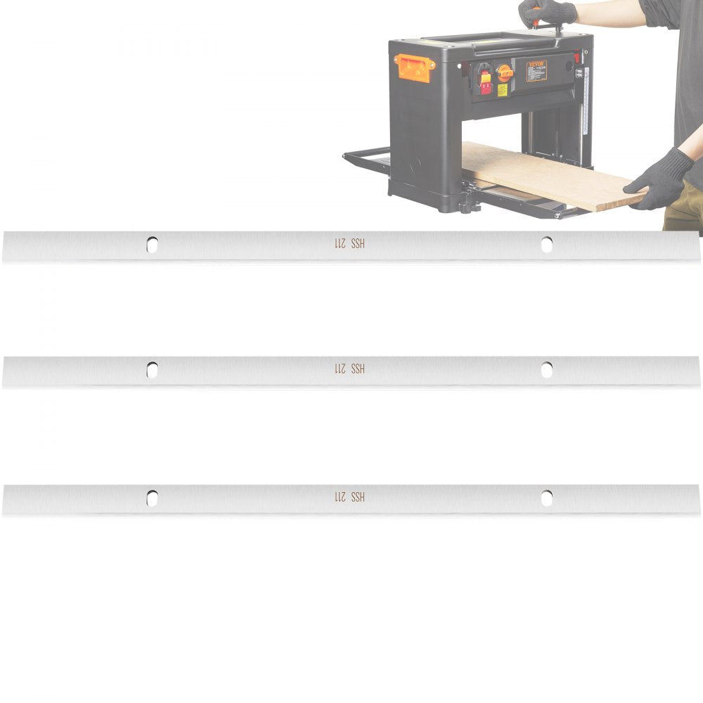 VEVOR Thickness Planer Blades, 13-inch, HSS Crafted for Durability, HRC55-60, Easy Installation with Pre-drilled Holes