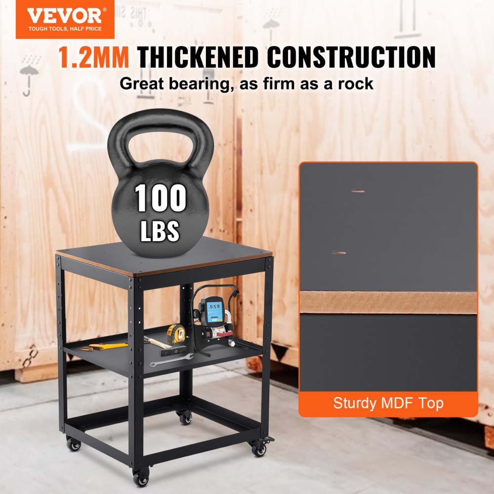 VEVOR Planer Stand, 100 lbs / 45 kg heavy loads, Three-Gear Height Adjustable Thickness Planer Table,with 4 Stable