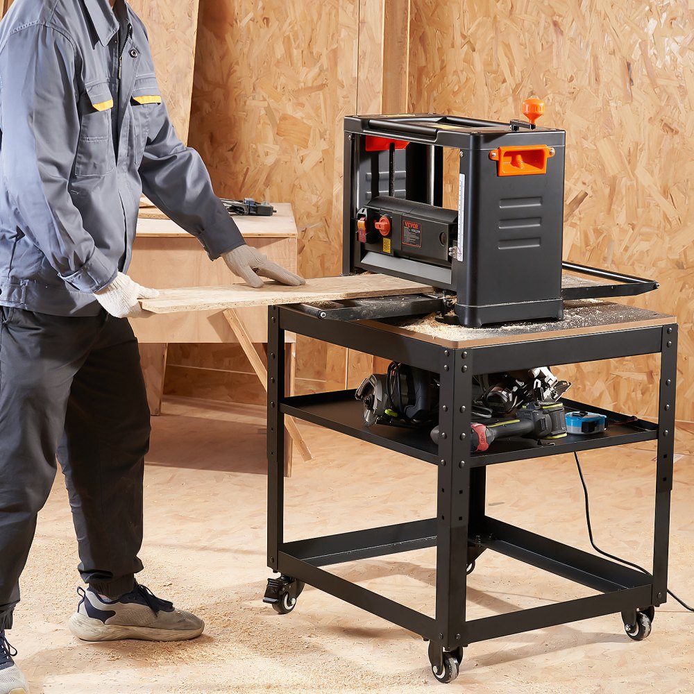 VEVOR Planer Stand, 100 lbs / 45 kg heavy loads, Three-Gear Height Adjustable Thickness Planer Table,with 4 Stable