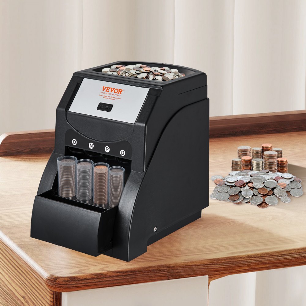 VEVOR USD Coin Sorter, Coin Sorter Machine for USD Coin 1￠ 5￠ 10￠ 25￠, Sorts up to 230 Coins/min, Coin Sorter and