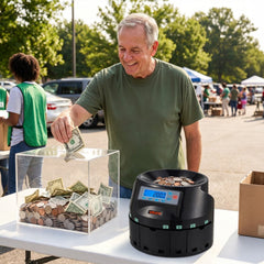 VEVOR Coin Counter Machine, 5 Denominations, Accurate Coin Sorter Machine, Sorts Up to 225 Coins Per Minute, USD Change