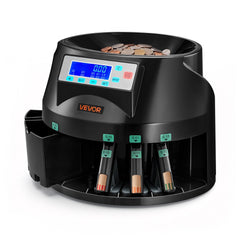 VEVOR Coin Counter Machine, 5 Denominations, Accurate Coin Sorter Machine, Sorts Up to 225 Coins Per Minute, USD Change
