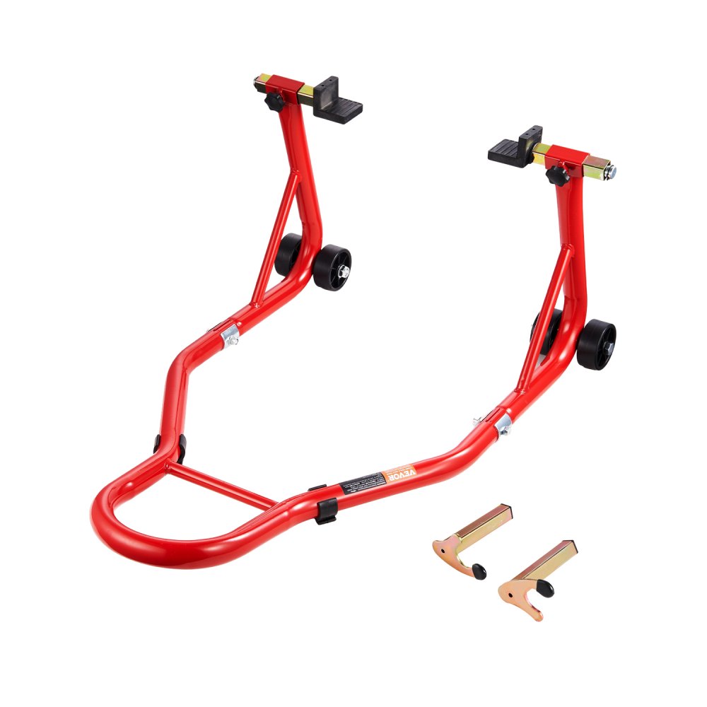 VEVOR Motorcycle Rear Wheel Stand, 850 LBS Load Capacity Heavy Duty Rear Wheel Stand with U + L Fork Swingarm Spool