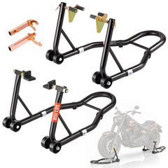 VEVOR Motorcycle Stand Lift, 850lbs Front Rear Combo Stand Lift Stand, Front and Rear Wheel Fork Stand, U+L Fork