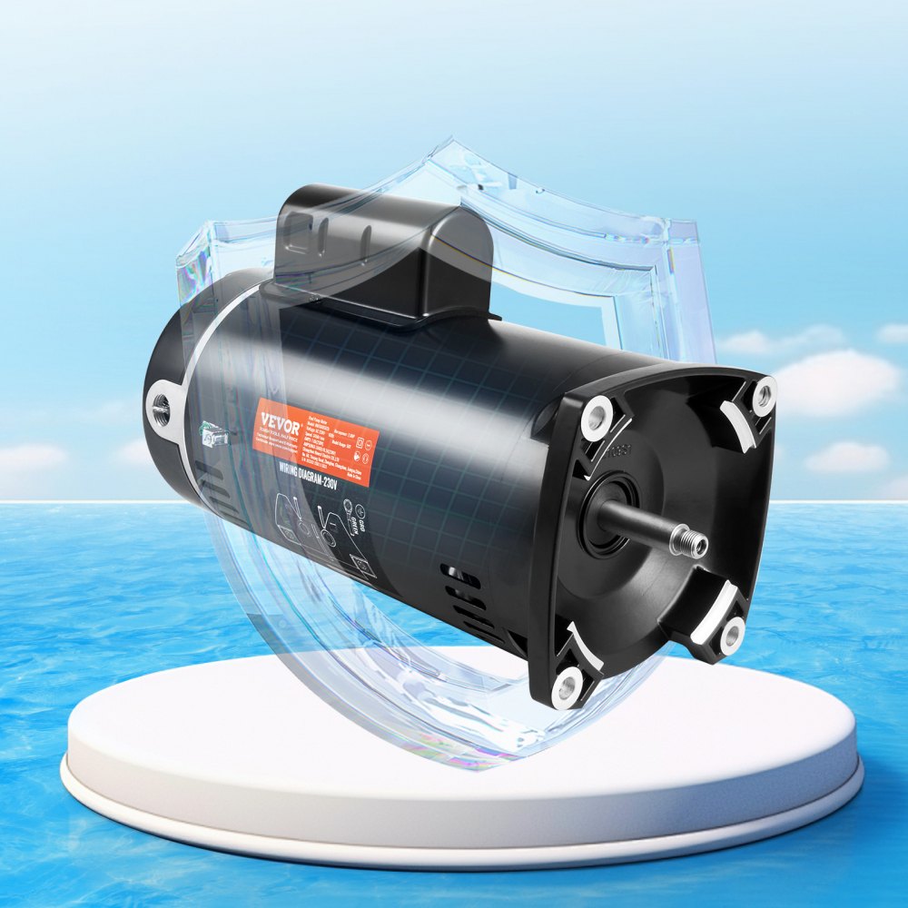 VEVOR 2 HP Pool Pump Motor, 56Y Frame, 230V (7.8 Amps) 3450 RPM, 60Hz, 1.3 Service Factor, 50μF/250V Capacitor, CCW