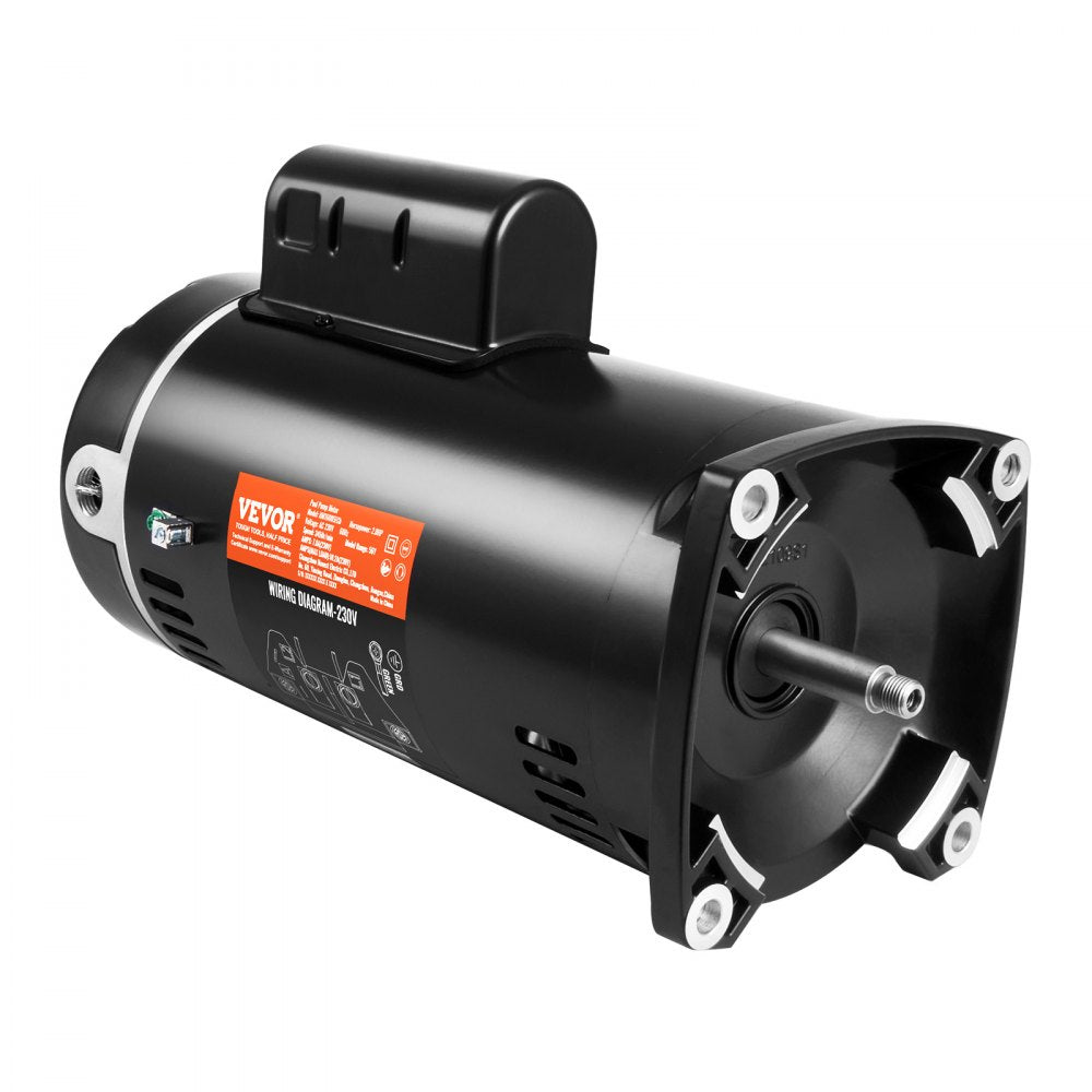 VEVOR 2 HP Pool Pump Motor, 56Y Frame, 230V (7.8 Amps) 3450 RPM, 60Hz, 1.3 Service Factor, 50μF/250V Capacitor, CCW