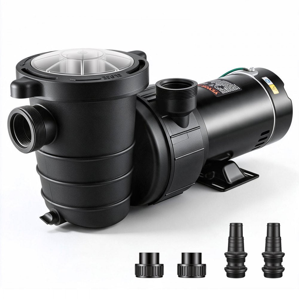 VEVOR Above Ground Pool Pump, 1HP, 80 GPM Max. Flow Single Speed Swimming Pool Pump, 120V 3450 RPM 36 ft Max. Head Lift