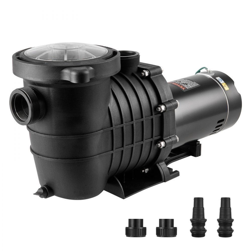 VEVOR Above Ground Pool Pump, 1HP, 80 GPM Max. Flow Single Speed Swimming Pool Pump, 110V/240V 3450RPM 34.4ft Max. Head