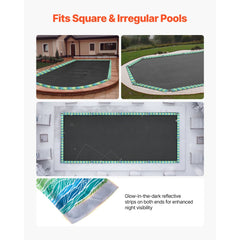 VEVOR Pool Cover Water Bags, 5 Packs 8 Ft, Double Chamber Pool Cover Water Tubes with Reflective Strips, 0.3mm Thick