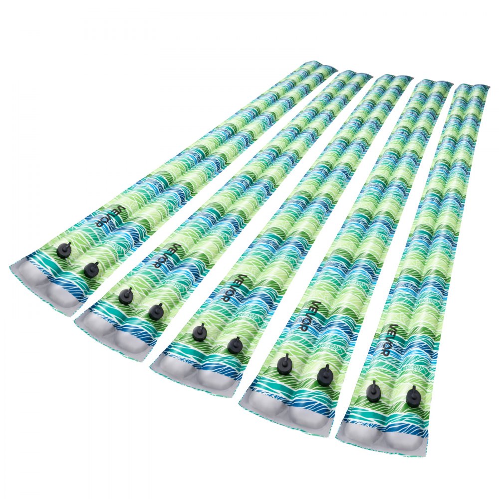 VEVOR Pool Cover Water Bags, 5 Packs 8 Ft, Double Chamber Pool Cover Water Tubes with Reflective Strips, 0.3mm Thick