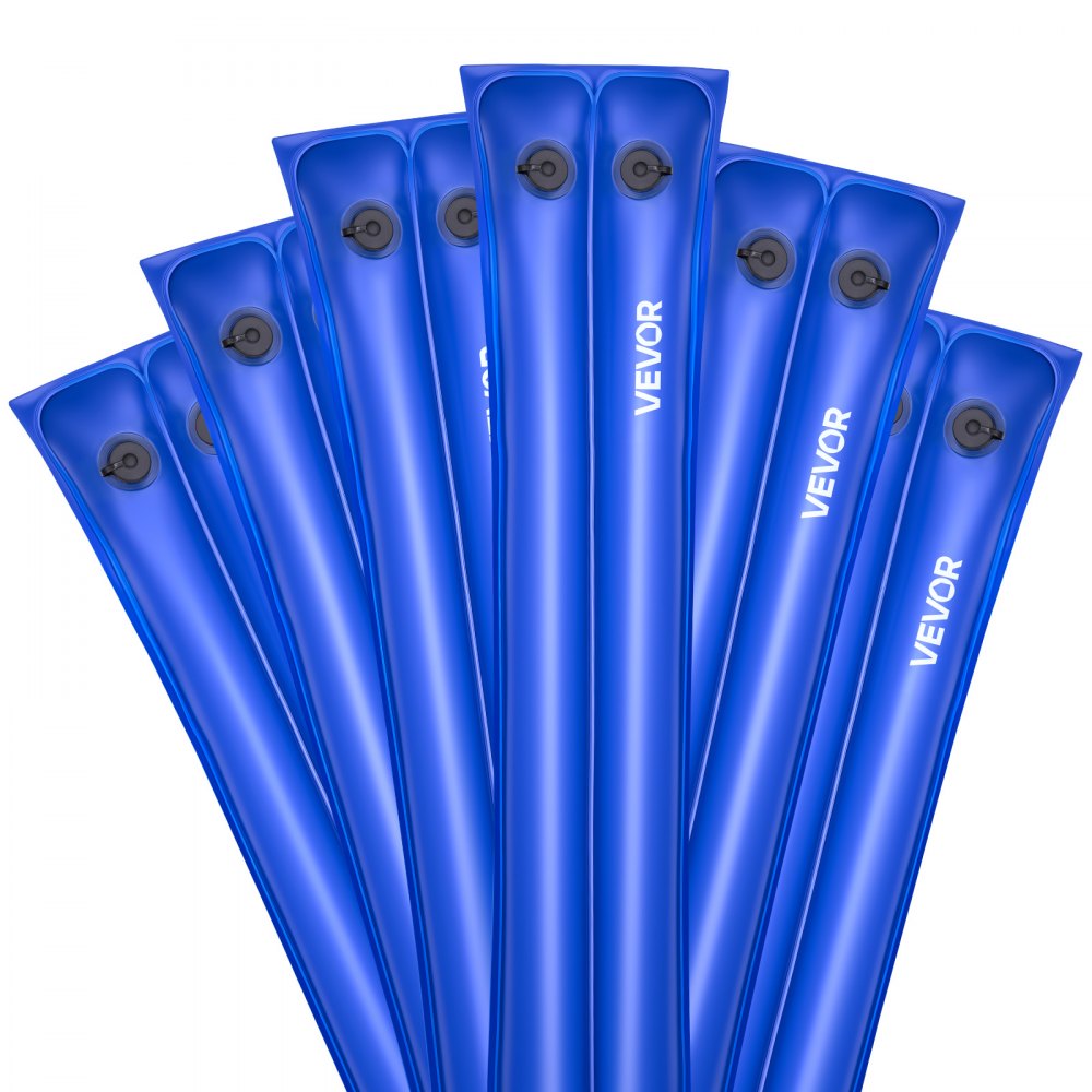 VEVOR Pool Cover Water Bags, 6 Packs 8 Ft, Double Chamber Pool Cover Water Tubes, 0.4mm Thick PVC Bags Weights with