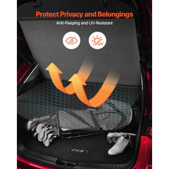 VEVOR Retractable Cargo Cover, Upgraded Carbon Fiber Texture Trunk Cover, Anti-Peeping Luggage Privacy Shield, Easy