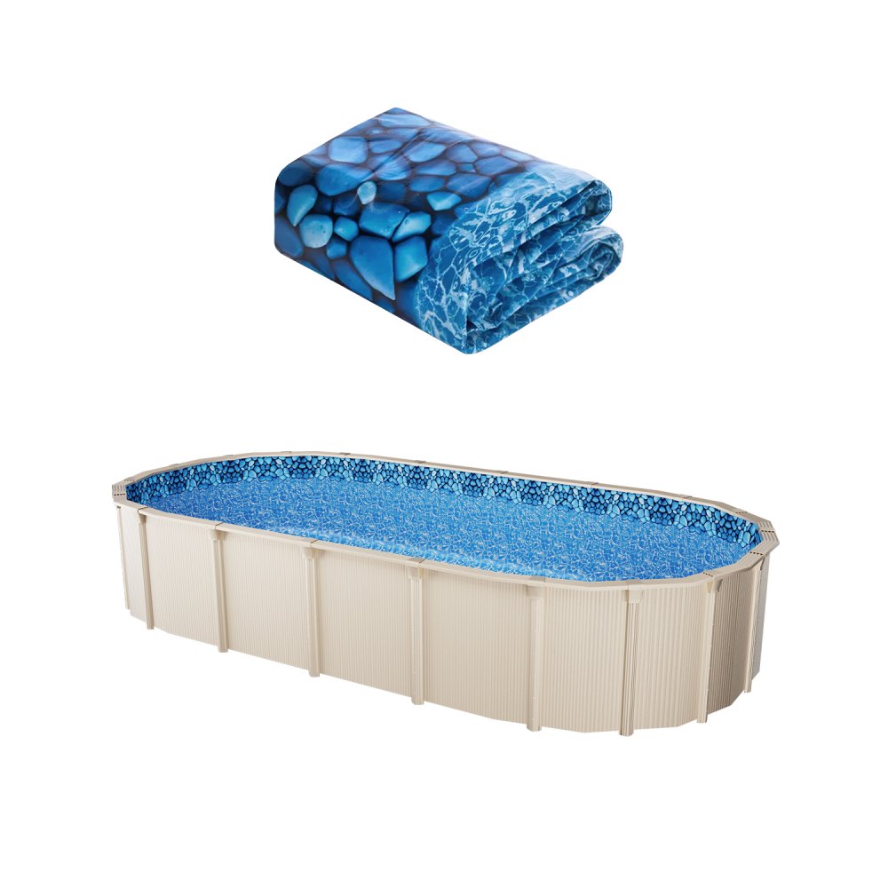 VEVOR 12 x 24 ft Oval Pool Liner, Unibead Above Ground Pool Liners, 52in Wall Height, Durable Standard Gauge Vinyl