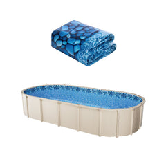 VEVOR 12 x 24 ft Oval Pool Liner, Unibead Above Ground Pool Liners, 52in Wall Height, Durable Standard Gauge Vinyl