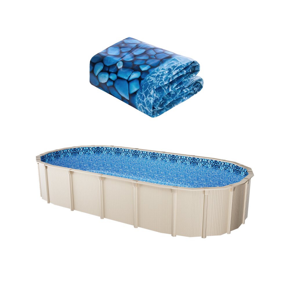 VEVOR 18-Foot-by-33-Foot Oval Pool Liner for Overlap Above Ground Swimming Pools, 48-to-54inch Wall Height, Durable