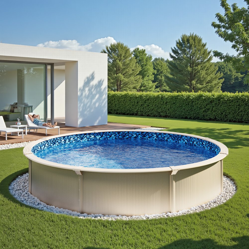 VEVOR 18-ft Round Above Ground Pool Liner, Overlap Pool Liners, Standard Gauge Vinyl, 48-to-54inch Wall Height