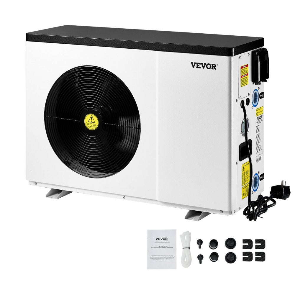 VEVOR Electric Pool Heat Pump, 22250 BTU, Pool Heaters for 3171-6605GAL Above and In Ground Pools, Low Noise, Heating