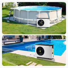 VEVOR Electric Pool Heat Pump, 51200 BTU, Pool Heaters for 7926-15851GAL Above and In Ground Pools, Low Noise, Heating