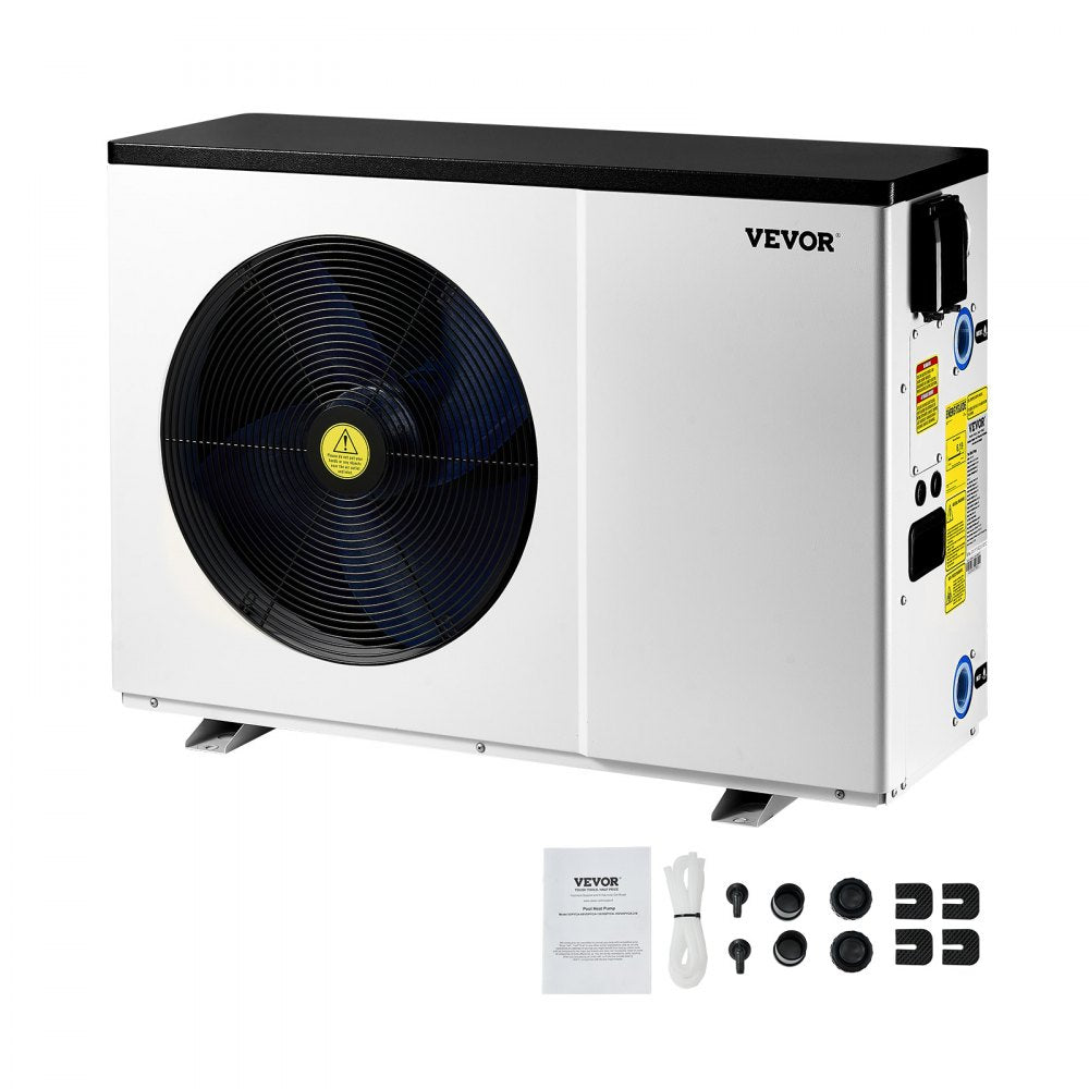 VEVOR Electric Pool Heat Pump, 51200 BTU, Pool Heaters for 7926-15851GAL Above and In Ground Pools, Low Noise, Heating