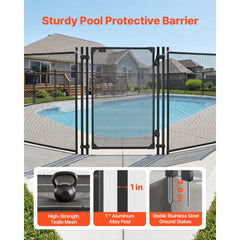 VEVOR Pool Fence Gate, 4 x 2.5 ft Inground Swimming Pool Fences Gate, Outdoor Security Fencing Door Kit with Metal