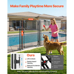 VEVOR Pool Fence Gate, 4 x 2.5 ft Inground Swimming Pool Fences Gate, Outdoor Security Fencing Door Kit with Metal