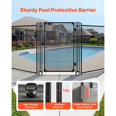 VEVOR Pool Fence Gate, 4 x 2.5 ft Inground Swimming Pool Fences Gate, Outdoor Security Fencing Door Kit with Metal