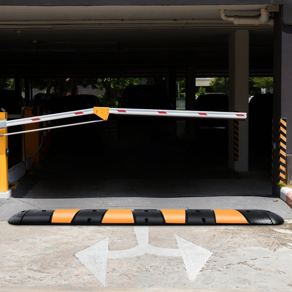 VEVOR Rubber Traffic Calming Device, Single Unit with Dual Channels, 72" Length Modular Design Supports Up to 22000