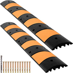 VEVOR Rubber Speed Control Hump, Dual Channel, 2 Units, 72.8" Length, Supports Up to 22000 LBS, Dimensions 72.8 x 12.2