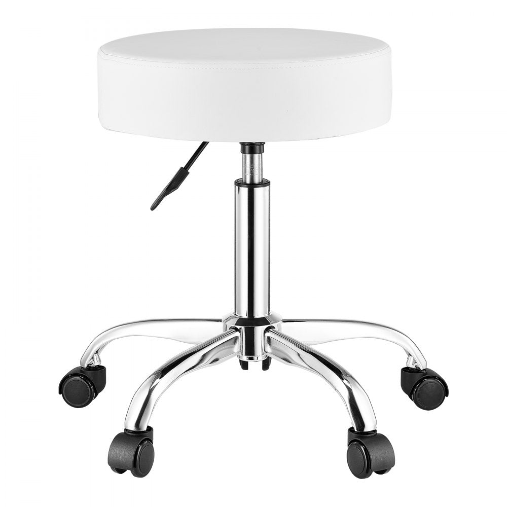 VEVOR Rolling Stool with Wheels, 450 LBS Weight Capacity Round Rolling Stool Chair, Height Adjustable Thickened PU