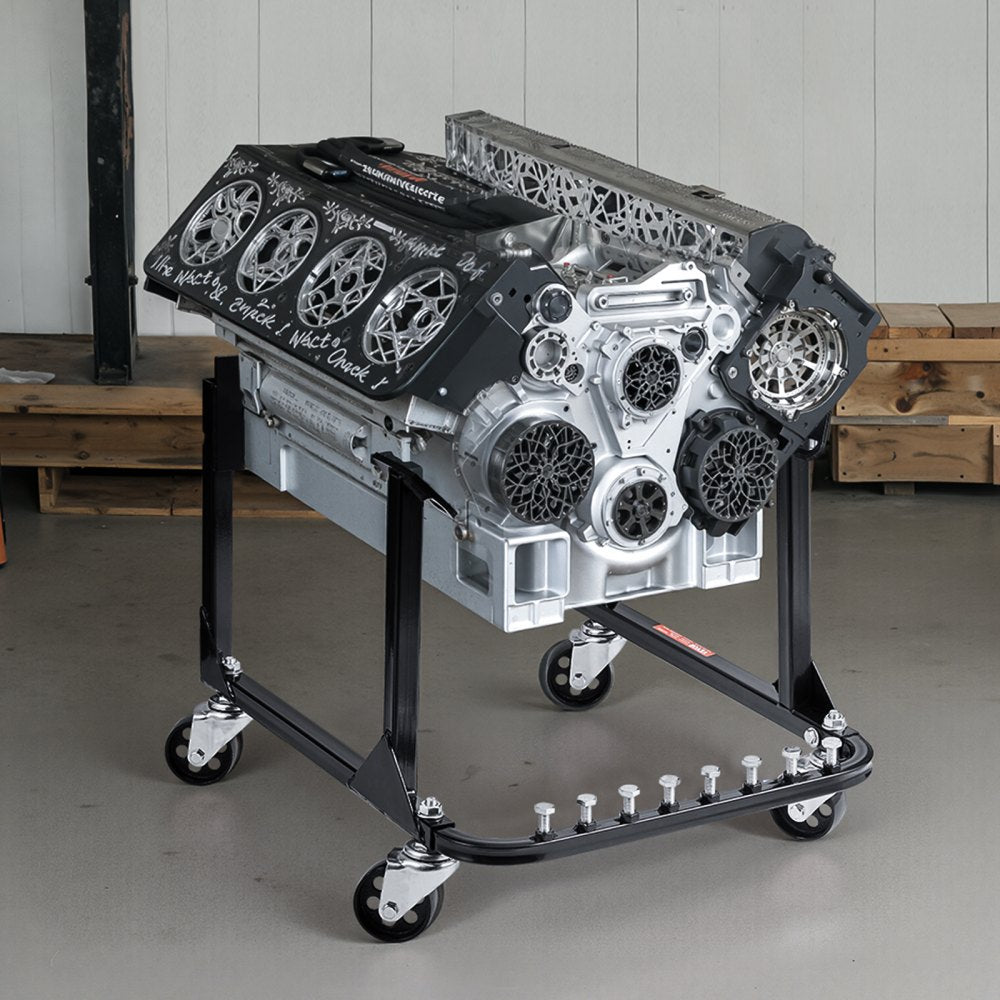 VEVOR Engine Stand, 750 LBS Load Capacity Engine Motor Stand, Heavy-Duty Steel Motor Holder with 4 Swivel Casters and 4