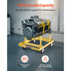 VEVOR Engine Stand, 750 LBS Load Capacity Engine Motor Stand with Adjustable Width & Length, Heavy-Duty Steel Motor