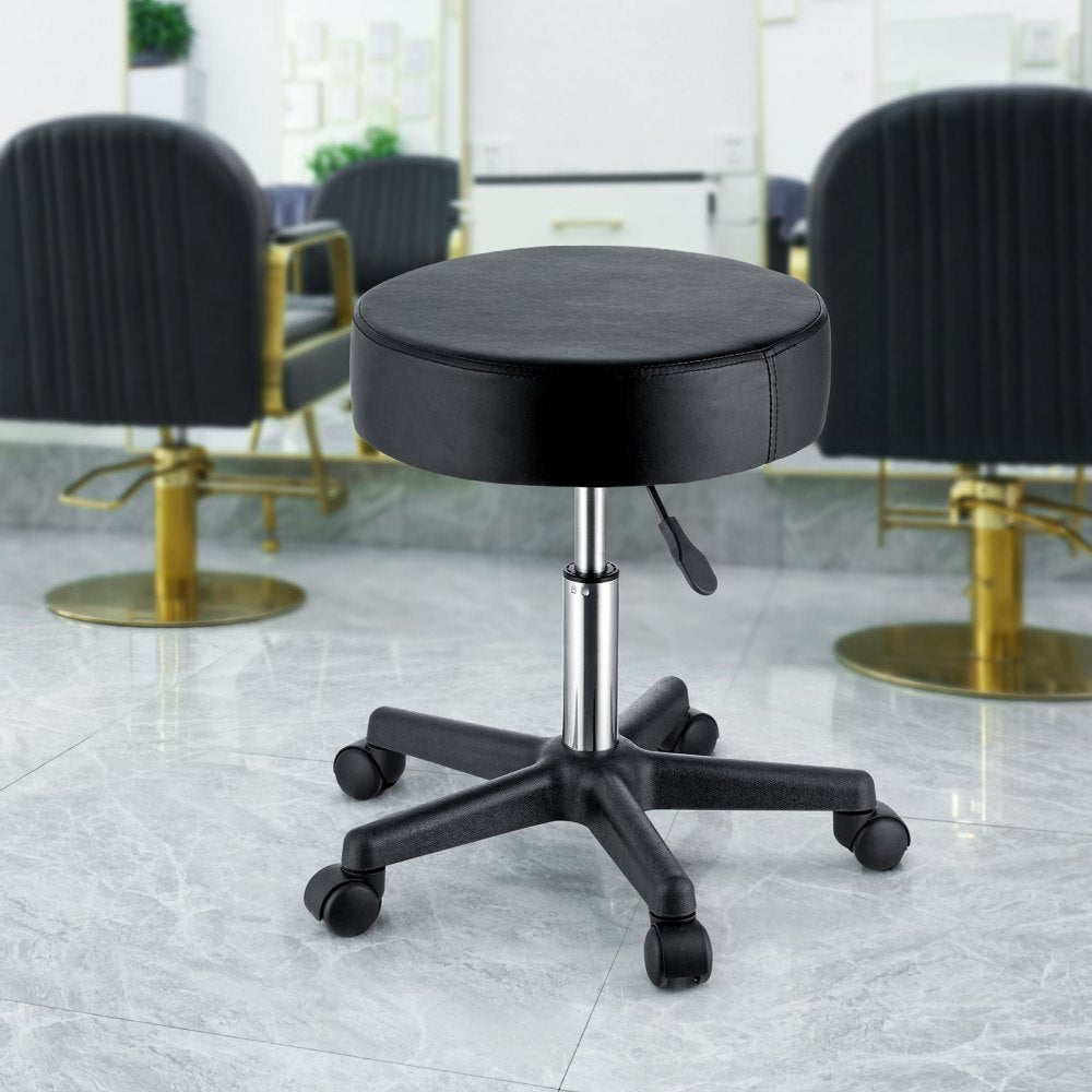 VEVOR Rolling Stools with Wheels, 400 LBS Weight Capacity Adjustable Height Stool with Ultra-Thick Seat Cushion, Swivel