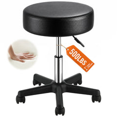 VEVOR Rolling Stools with Wheels, 400 LBS Weight Capacity Adjustable Height Stool with Ultra-Thick Seat Cushion, Swivel