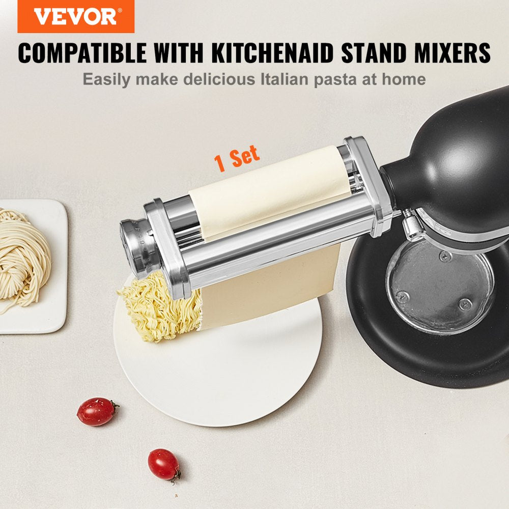 VEVOR Pasta Attachment for KitchenAid Stand Mixer, Stainless Steel Pasta Sheet Roller Attachment, Pasta Maker Machine