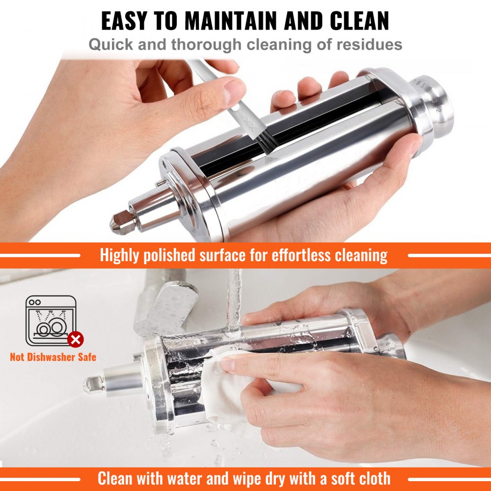 VEVOR Pasta Attachment for KitchenAid Stand Mixer, Stainless Steel Pasta Sheet Roller Attachment, Pasta Maker Machine