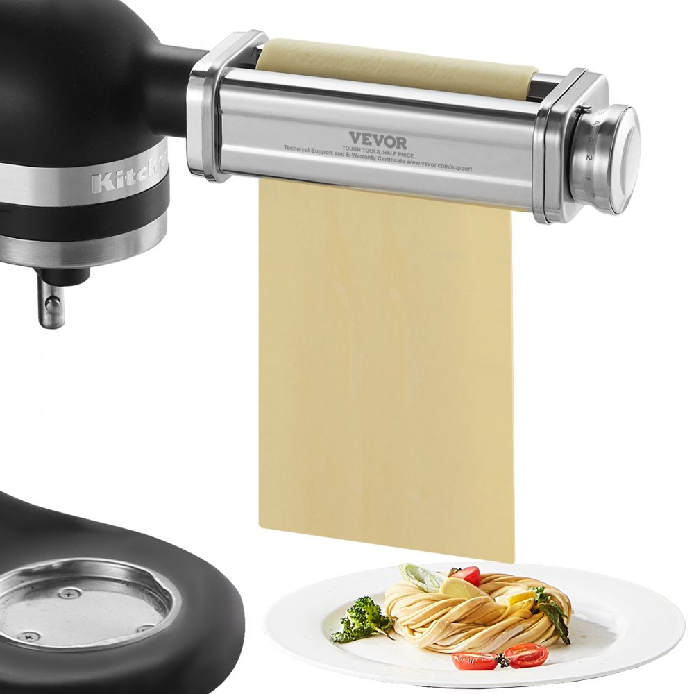 VEVOR Pasta Attachment for KitchenAid Stand Mixer, Stainless Steel Pasta Sheet Roller Attachment, Pasta Maker Machine