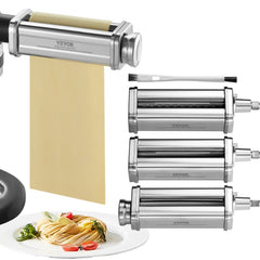 VEVOR Pasta Attachment for KitchenAid Stand Mixer, Stainless Steel Pasta Roller Cutter Set Including Pasta Sheet