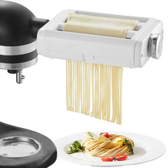 VEVOR Pasta Attachment for KitchenAid Stand Mixer, 3-IN-1 Stainless Steel Pasta Roller Cutter Set Including Pasta Sheet