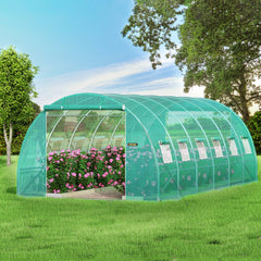 VEVOR Walk-in Tunnel Greenhouse, 20 x 10 x 7 ft Portable Plant Hot House with Galvanized Steel Hoops, 3 Top Beams