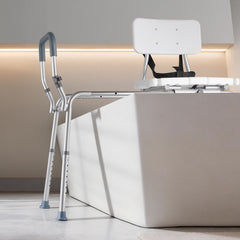 VEVOR Sliding Shower Chair, 400 lbs Capacity Tub Transfer Bench for Bathtub, Heavy Duty Shower Bench with Arms and